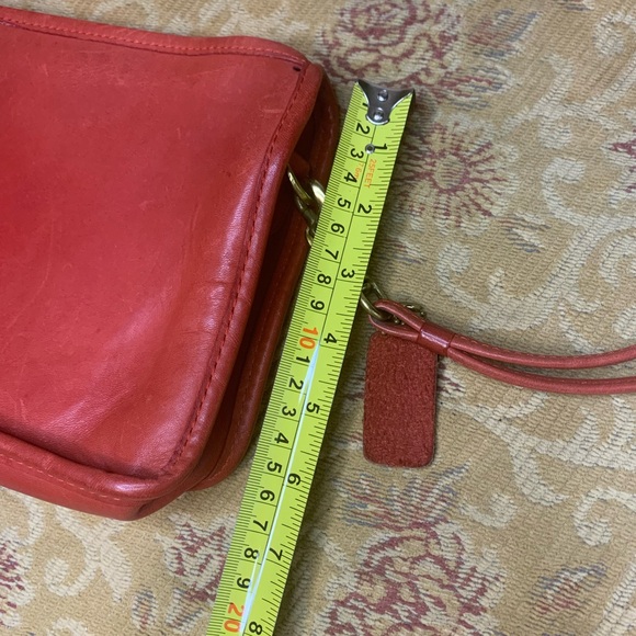 Vintage Coach Red Bonnie Cashin NYC Shoulder Bag Clutch 3418 Brass Double Strap - Picture 11 of 16